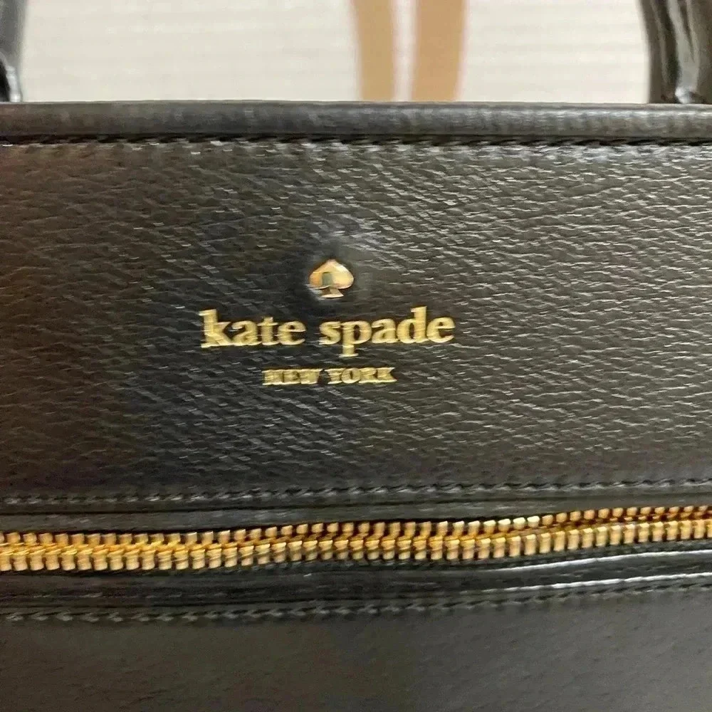 Kate spade black leather satchel handbag